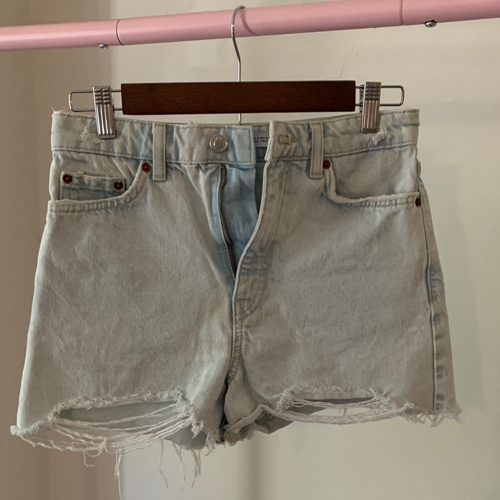 Zara Light Wash Denim Jean Shorts
